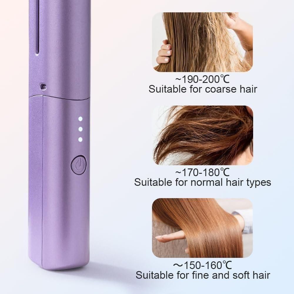 Premium Meneflix Portable Mini Hair Straightener Cordless Rechargeable Mini Adjustable Hair Straightener Hot Comb ( Free Shipping + COD available)