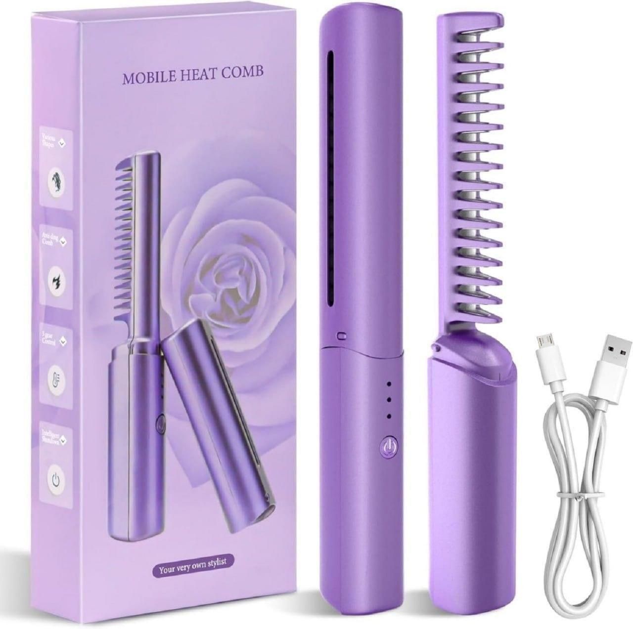 Premium Meneflix Portable Mini Hair Straightener Cordless Rechargeable Mini Adjustable Hair Straightener Hot Comb ( Free Shipping + COD available)