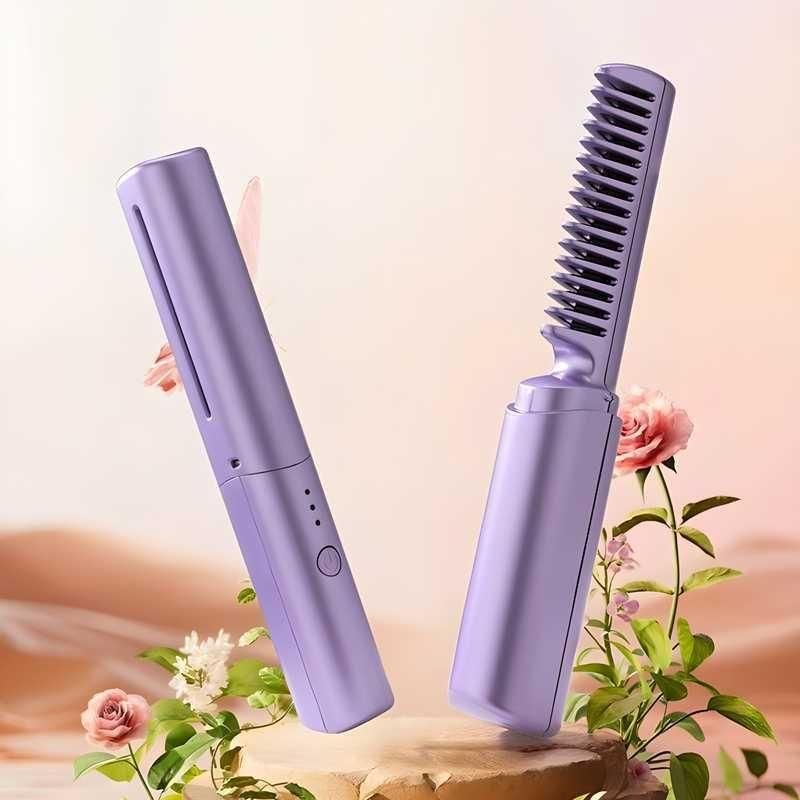 Premium Meneflix Portable Mini Hair Straightener Cordless Rechargeable Mini Adjustable Hair Straightener Hot Comb ( Free Shipping + COD available)