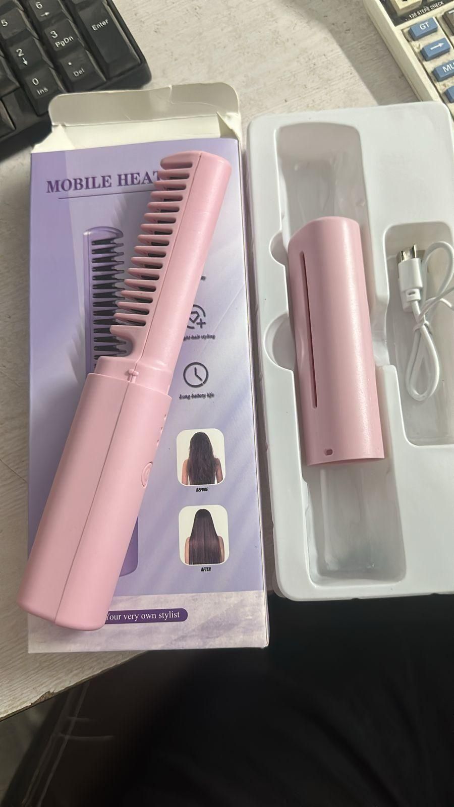 Premium Meneflix Portable Mini Hair Straightener Cordless Rechargeable Mini Adjustable Hair Straightener Hot Comb ( Free Shipping + COD available)